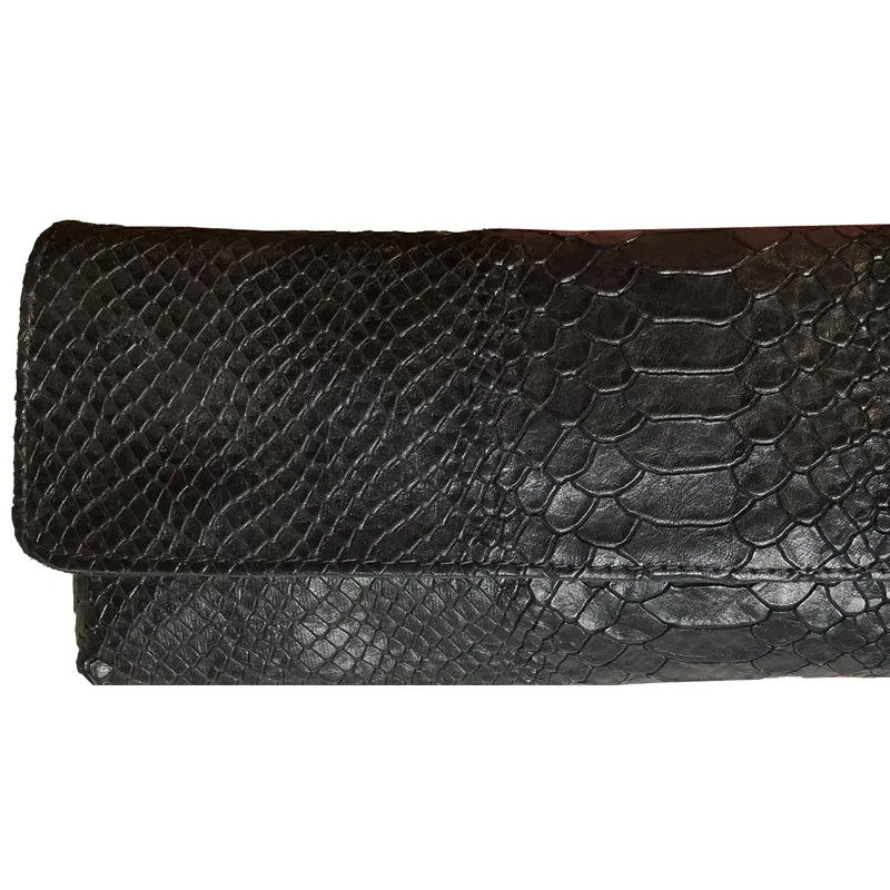 Baguette Clutch  - Black Snake
