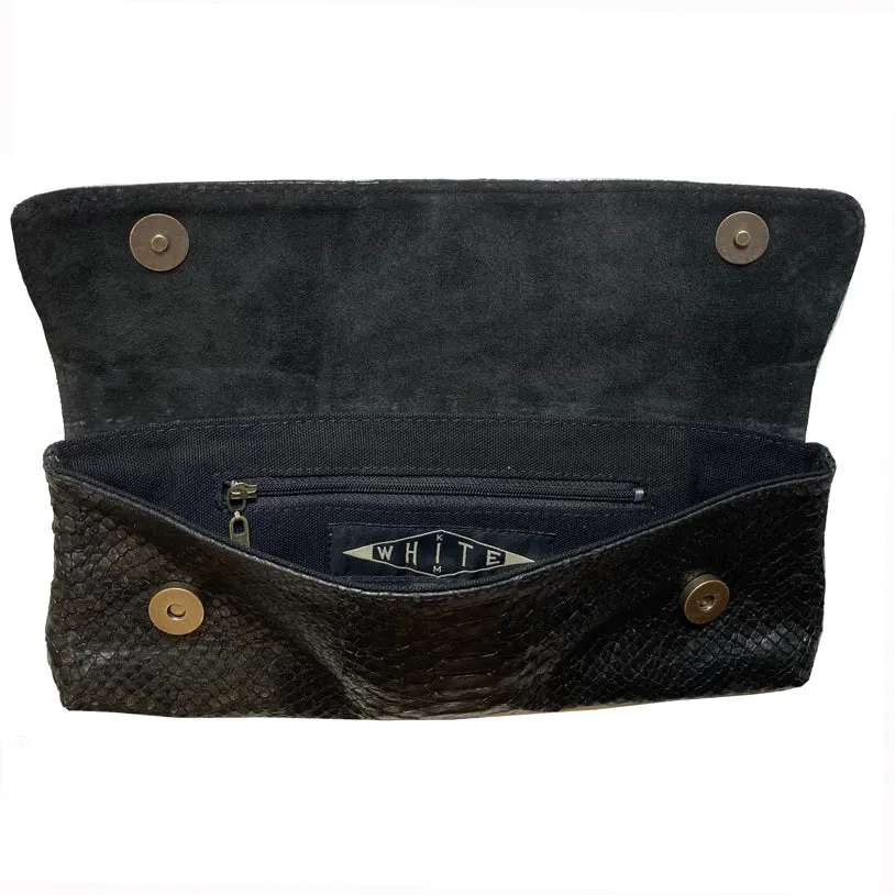 Baguette Clutch  - Black Snake