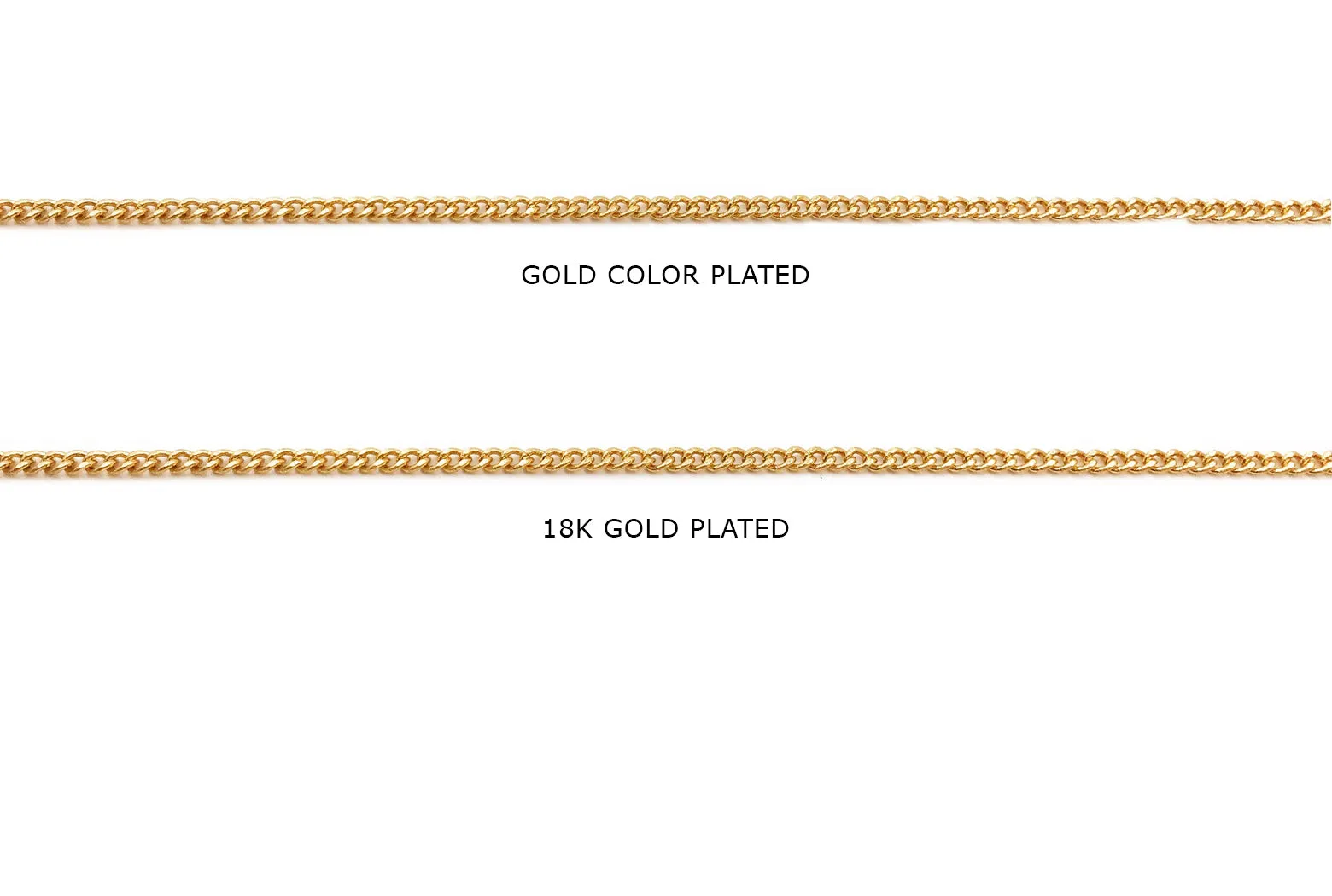 BCH1089 18K Gold Plated Diamond Cut Curb Chain