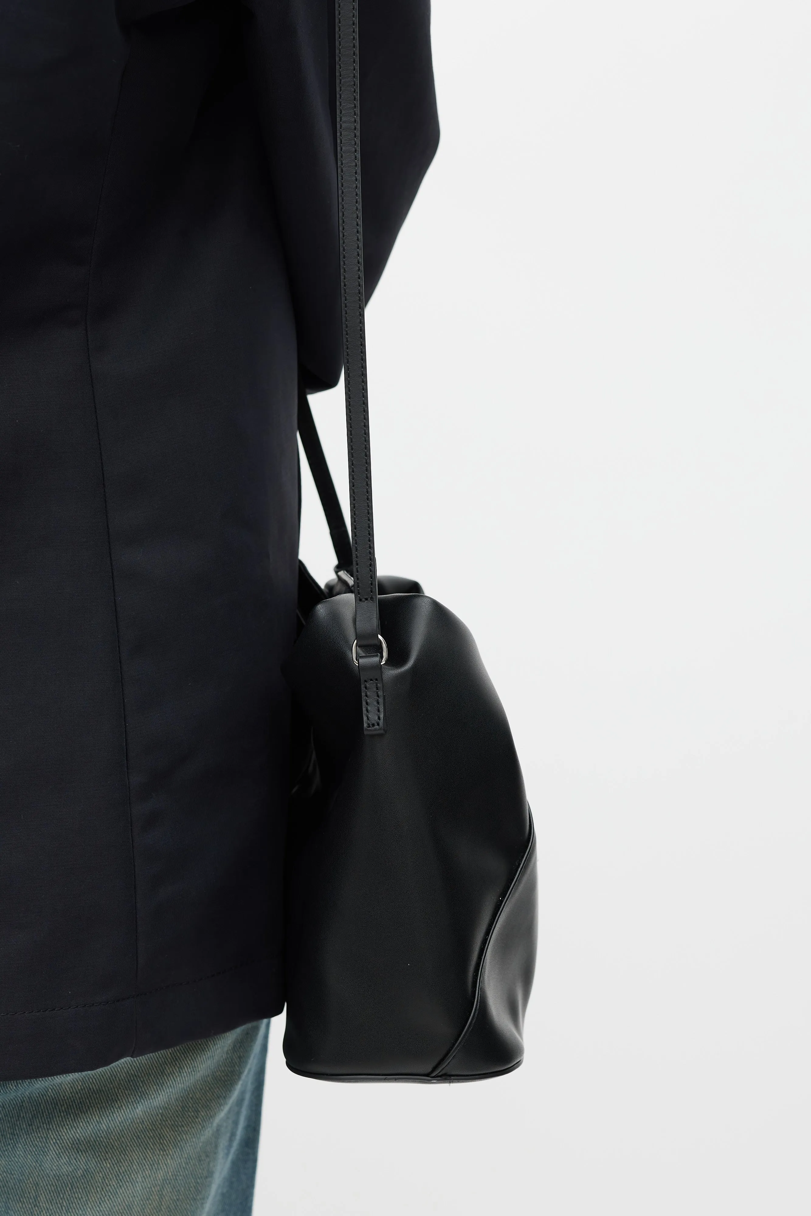 Black Faux Leather New Japanese Mini Tote