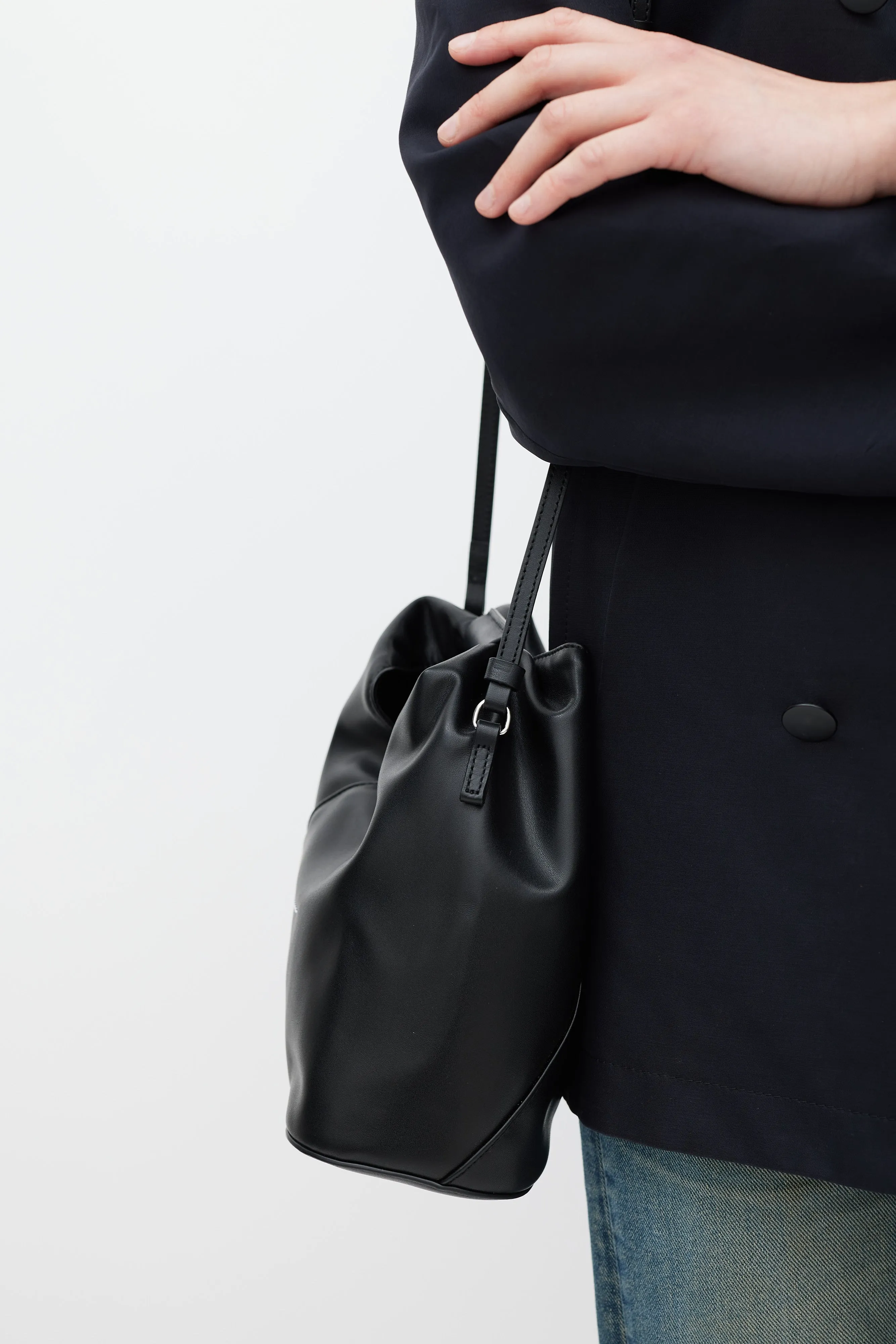 Black Faux Leather New Japanese Mini Tote