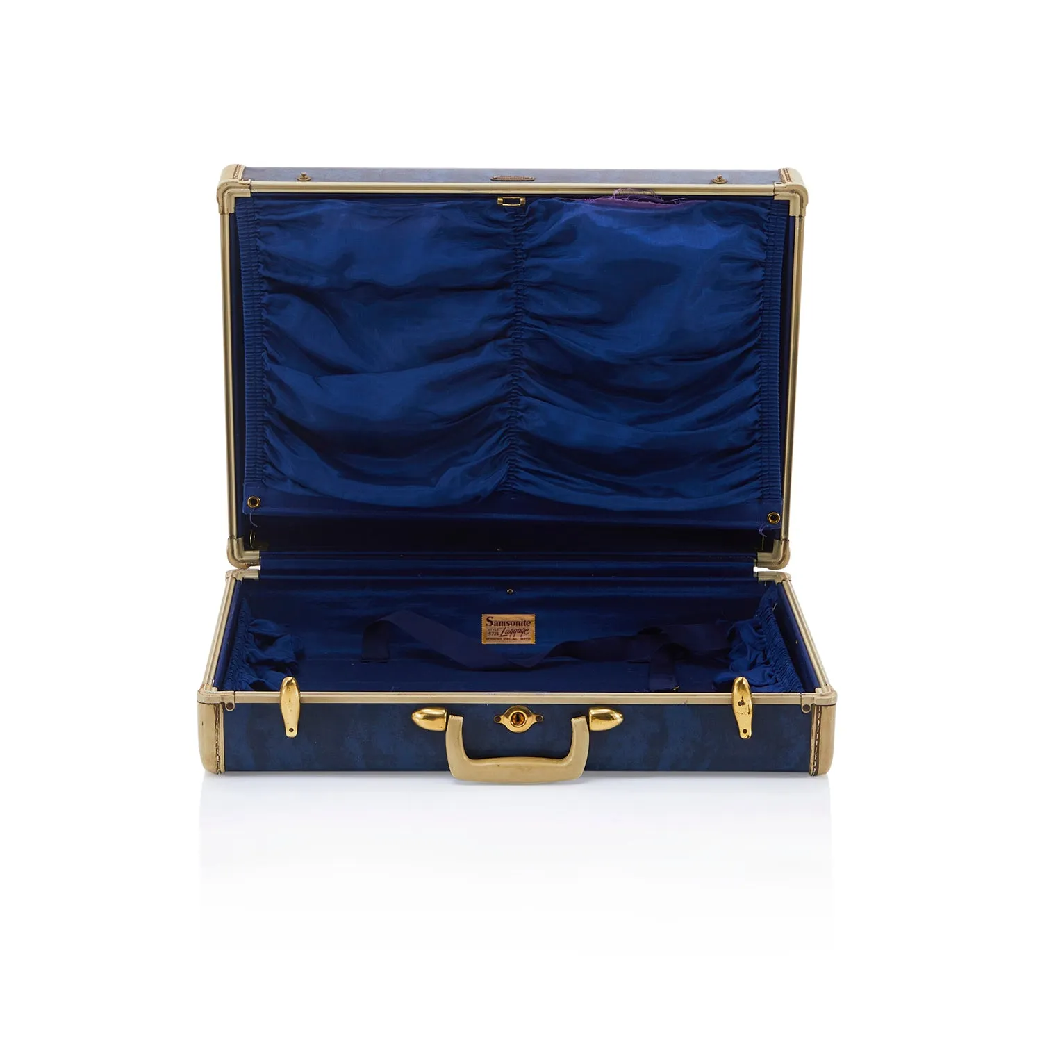 Blue & White Samsonite Medium Suitcase