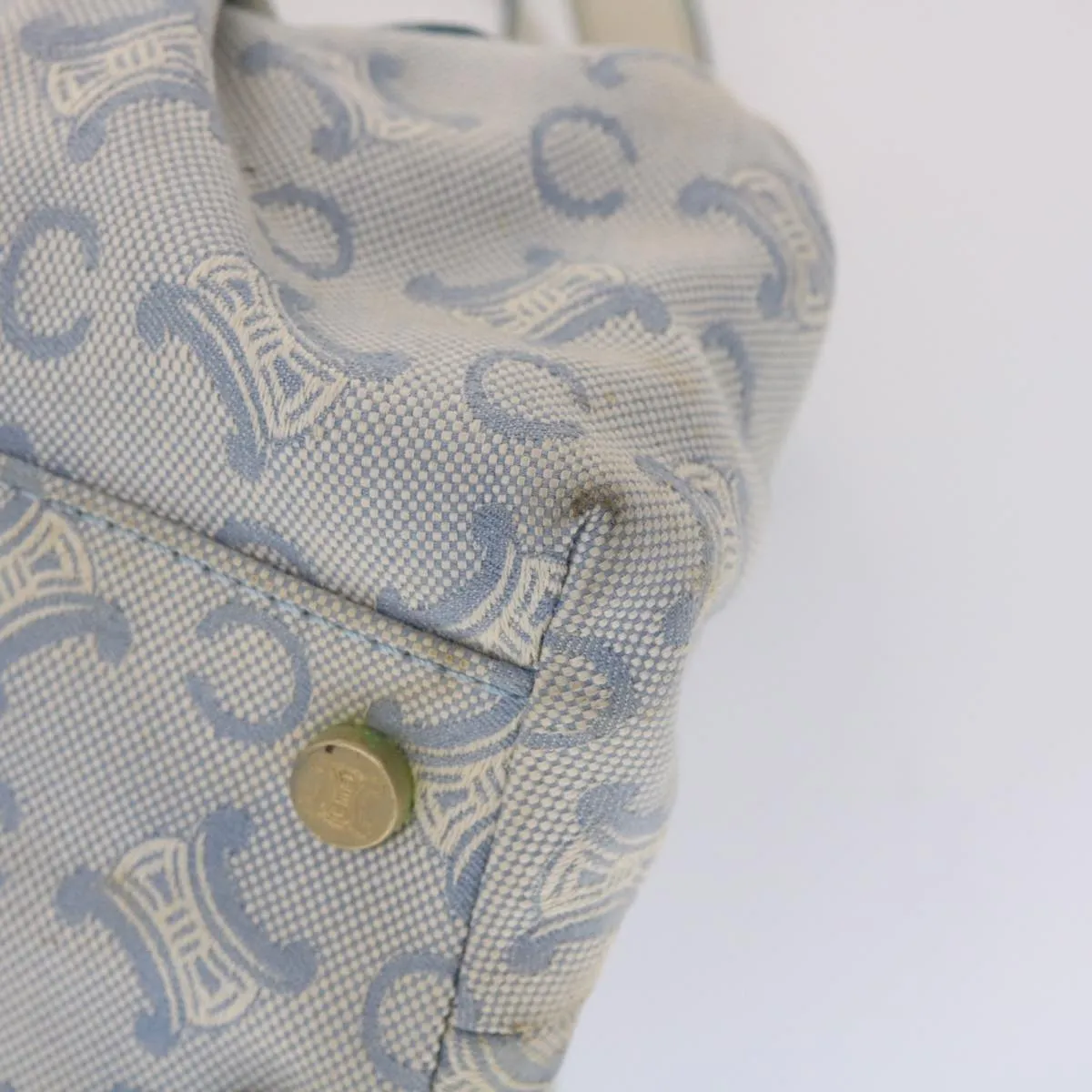 Celine Paris Macadam Shoulder Bag Canvas Blue White  bs6303