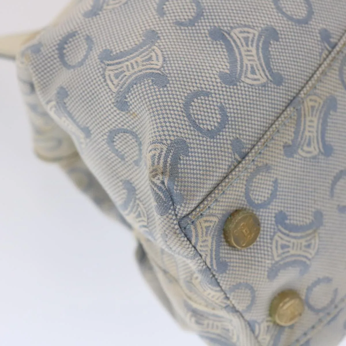 Celine Paris Macadam Shoulder Bag Canvas Blue White  bs6303