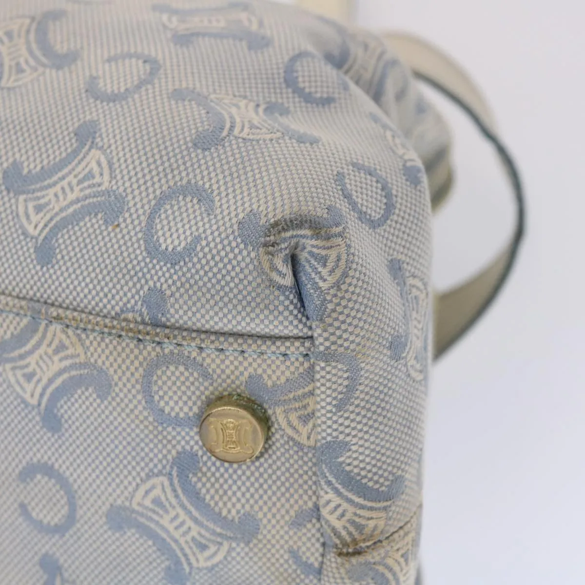 Celine Paris Macadam Shoulder Bag Canvas Blue White  bs6303