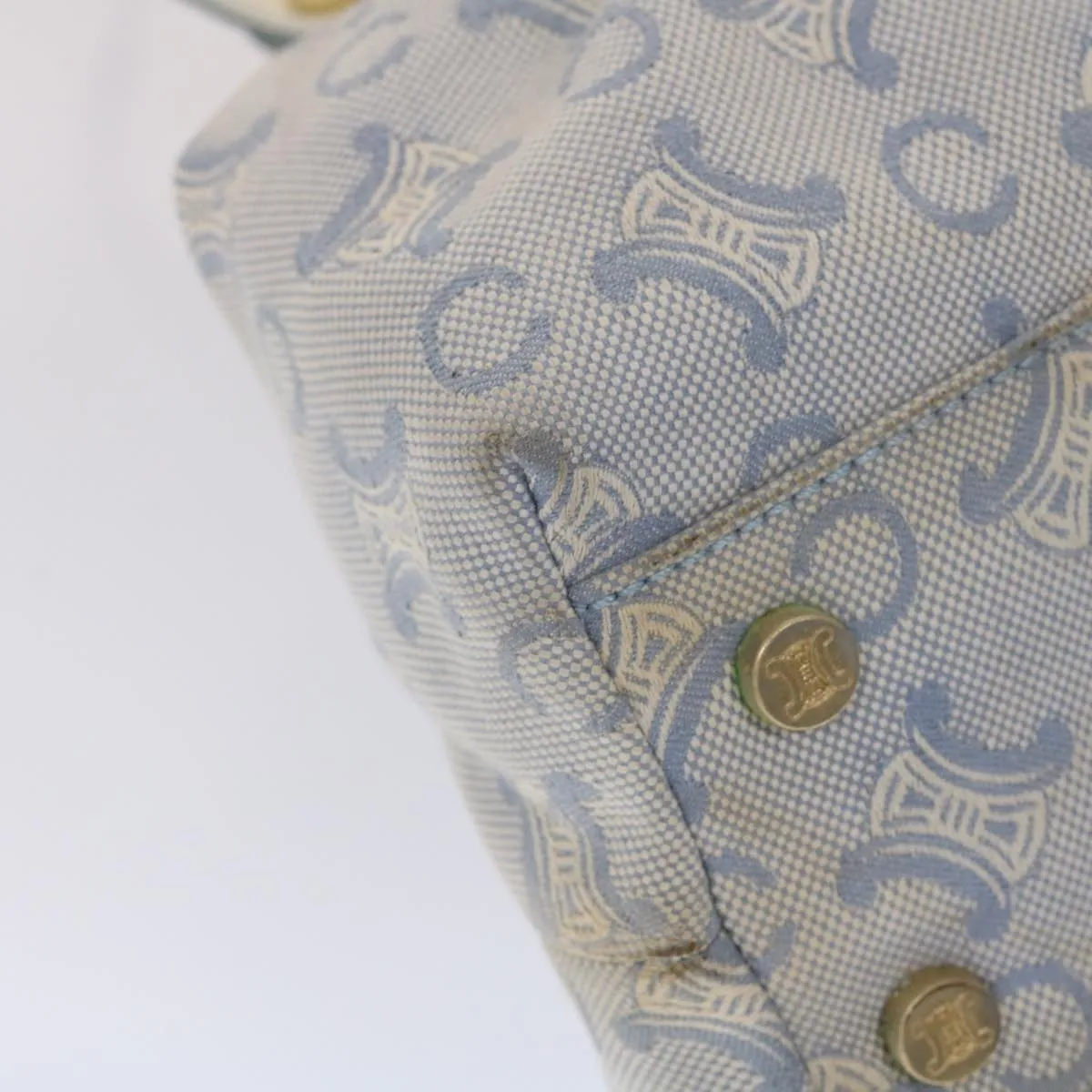 Celine Paris Macadam Shoulder Bag Canvas Blue White  bs6303