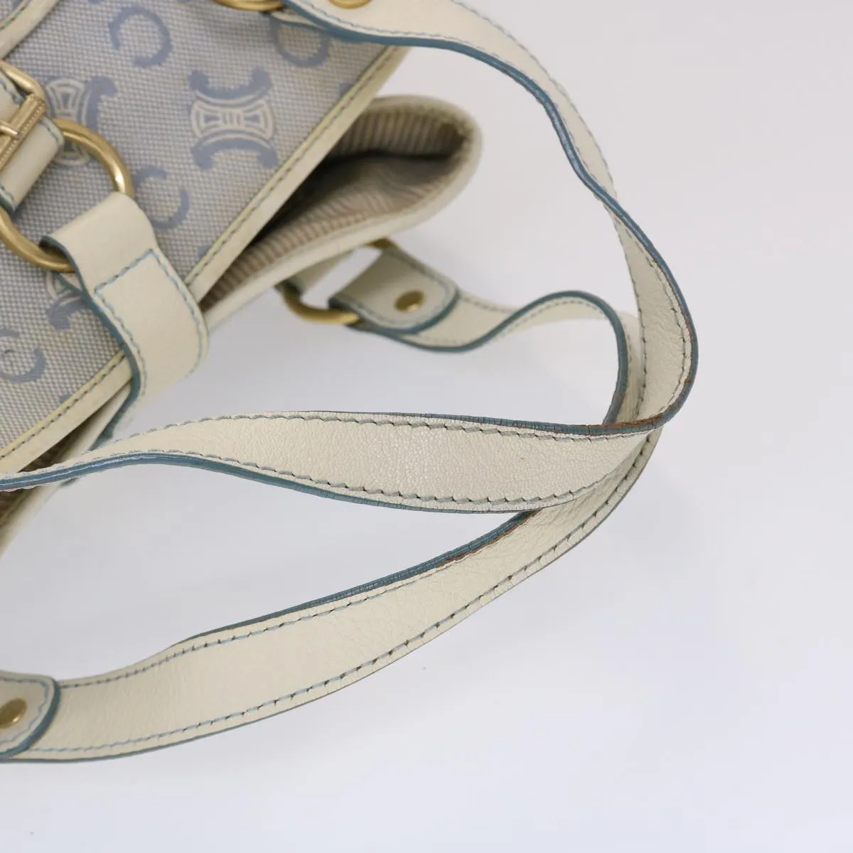 Celine Paris Macadam Shoulder Bag Canvas Blue White  bs6303