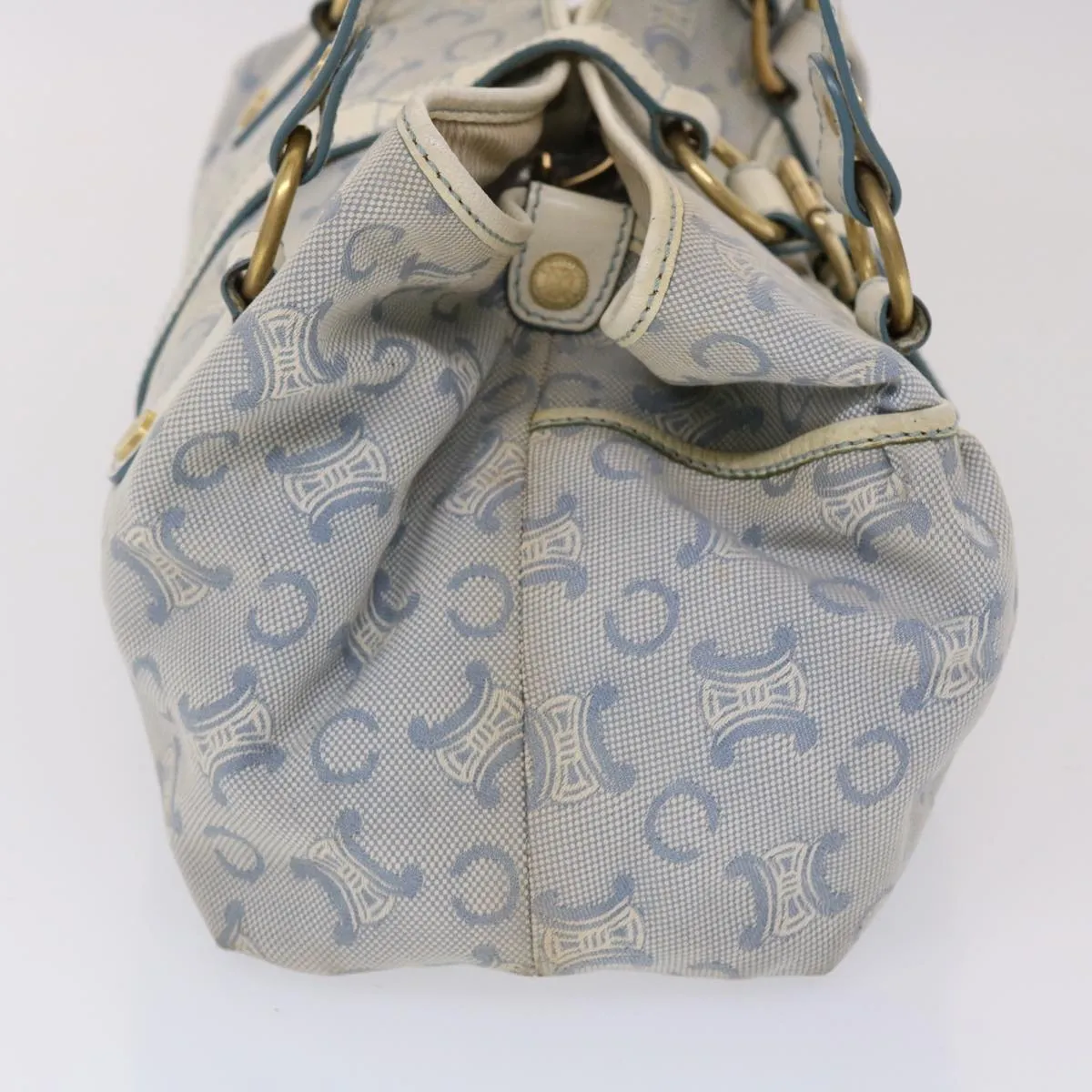 Celine Paris Macadam Shoulder Bag Canvas Blue White  bs6303
