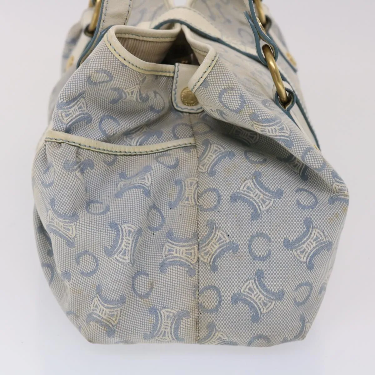 Celine Paris Macadam Shoulder Bag Canvas Blue White  bs6303