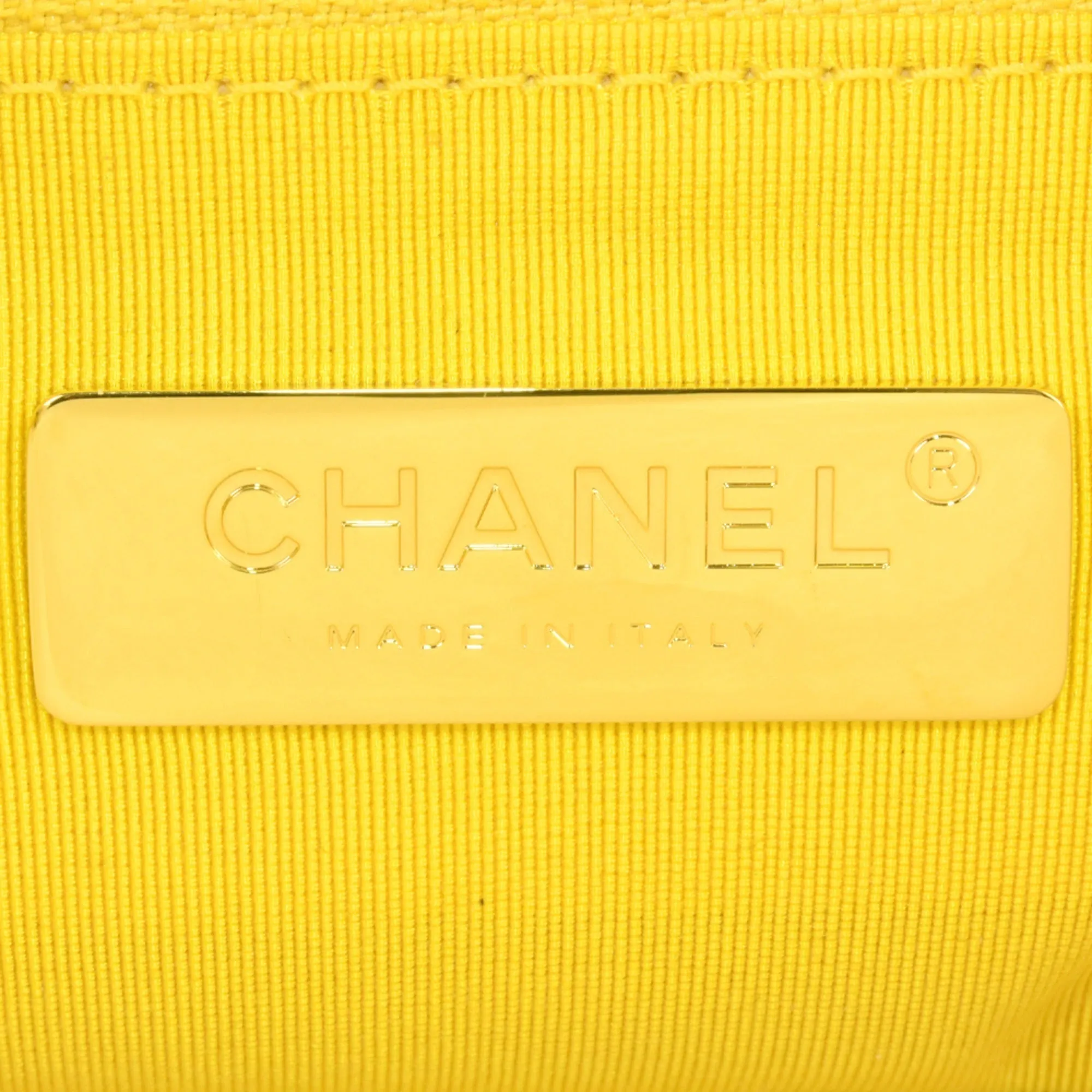 CHANEL 19 Matelasse Chain Shoulder Bag No. 30 Canvas Leather Yellow