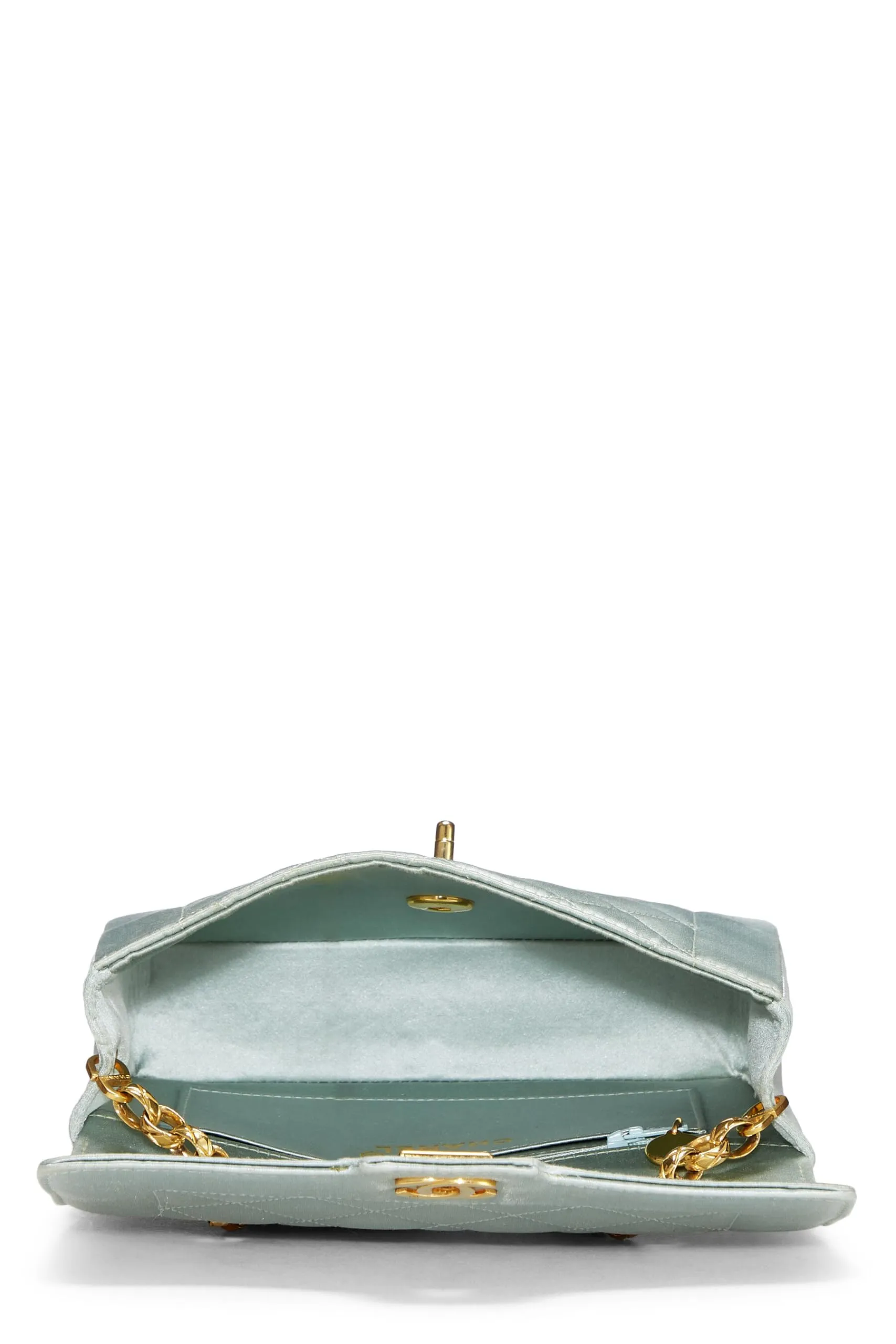 Chanel,  Blue Satin Border Tab Mini, Blue