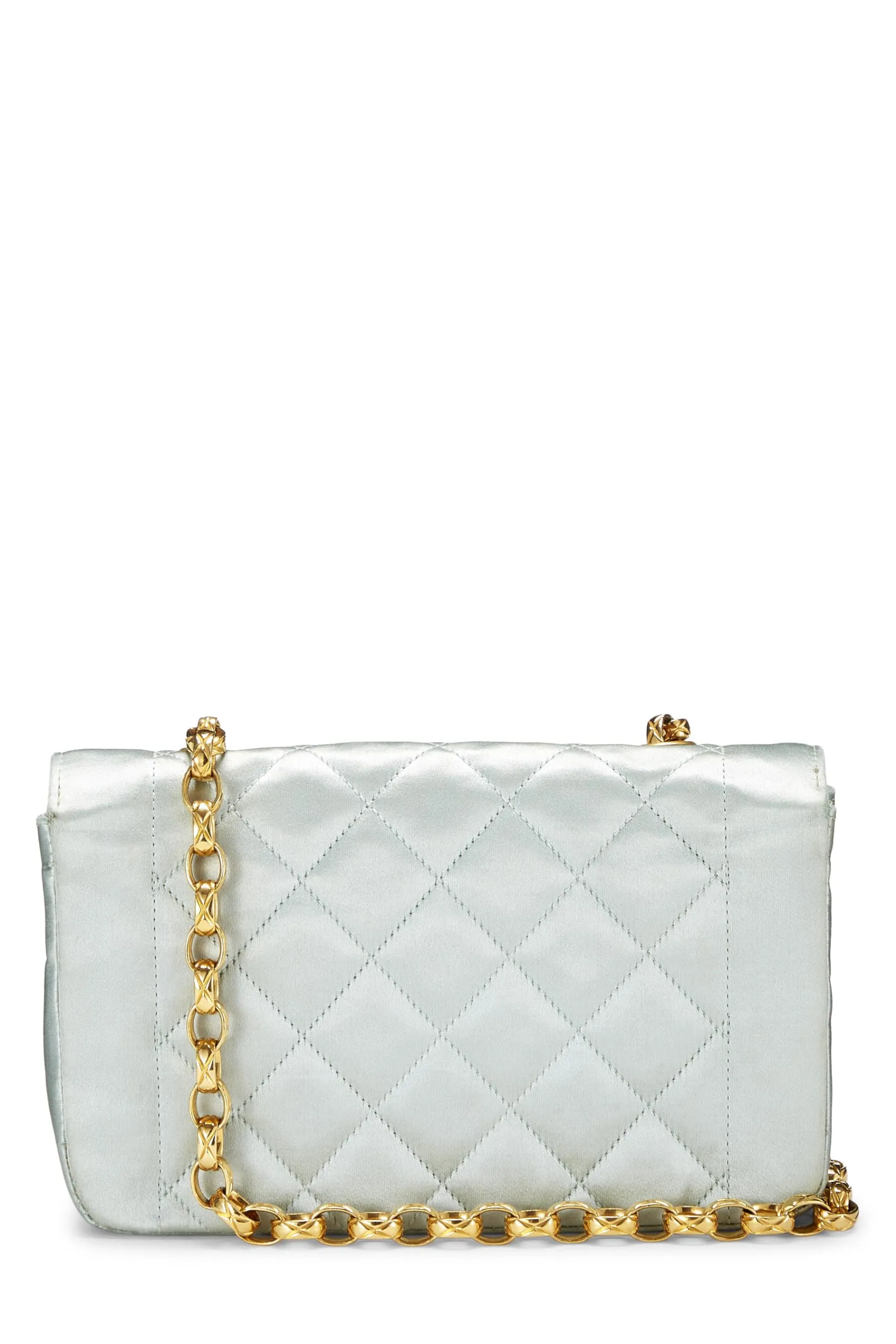 Chanel,  Blue Satin Border Tab Mini, Blue