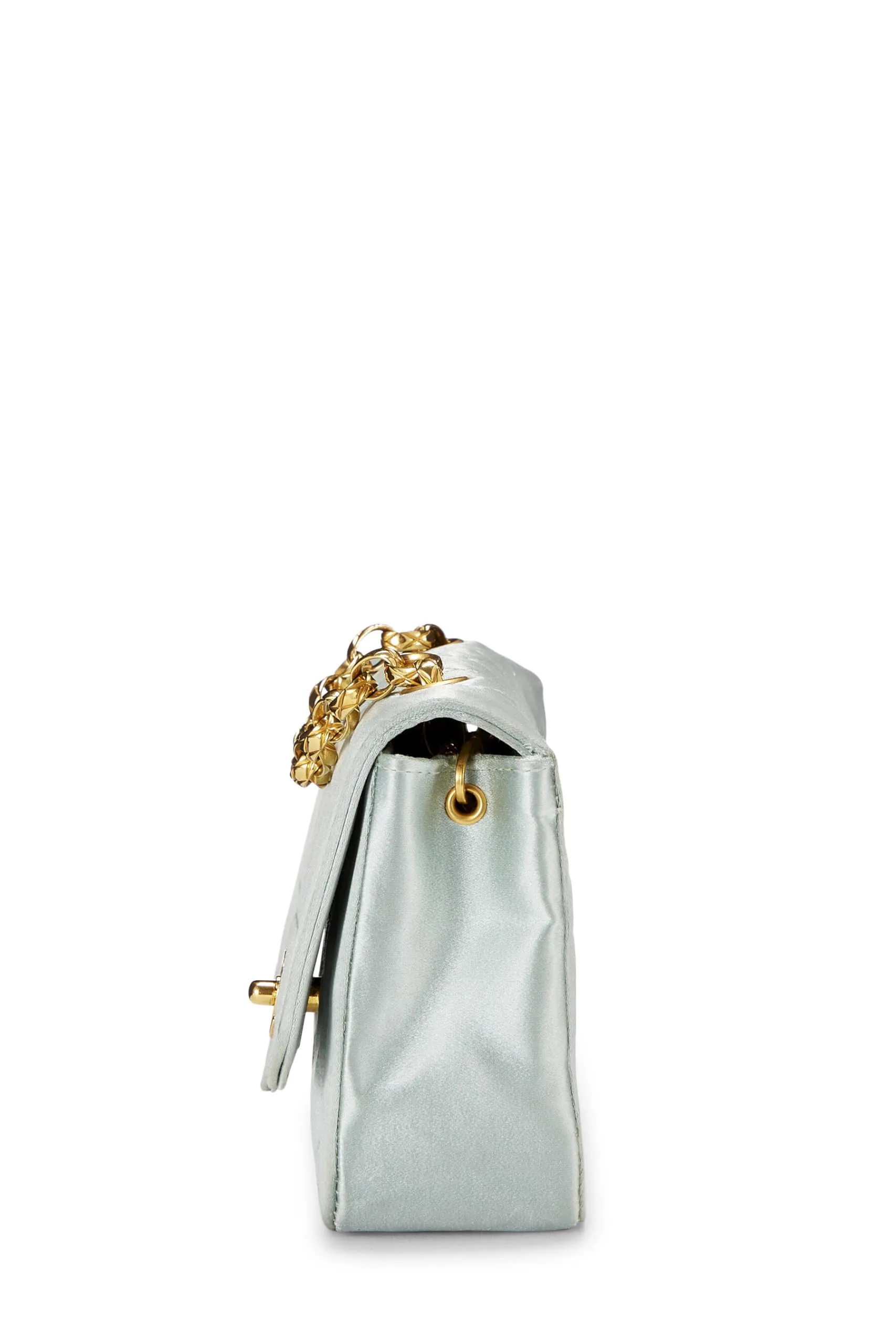 Chanel,  Blue Satin Border Tab Mini, Blue