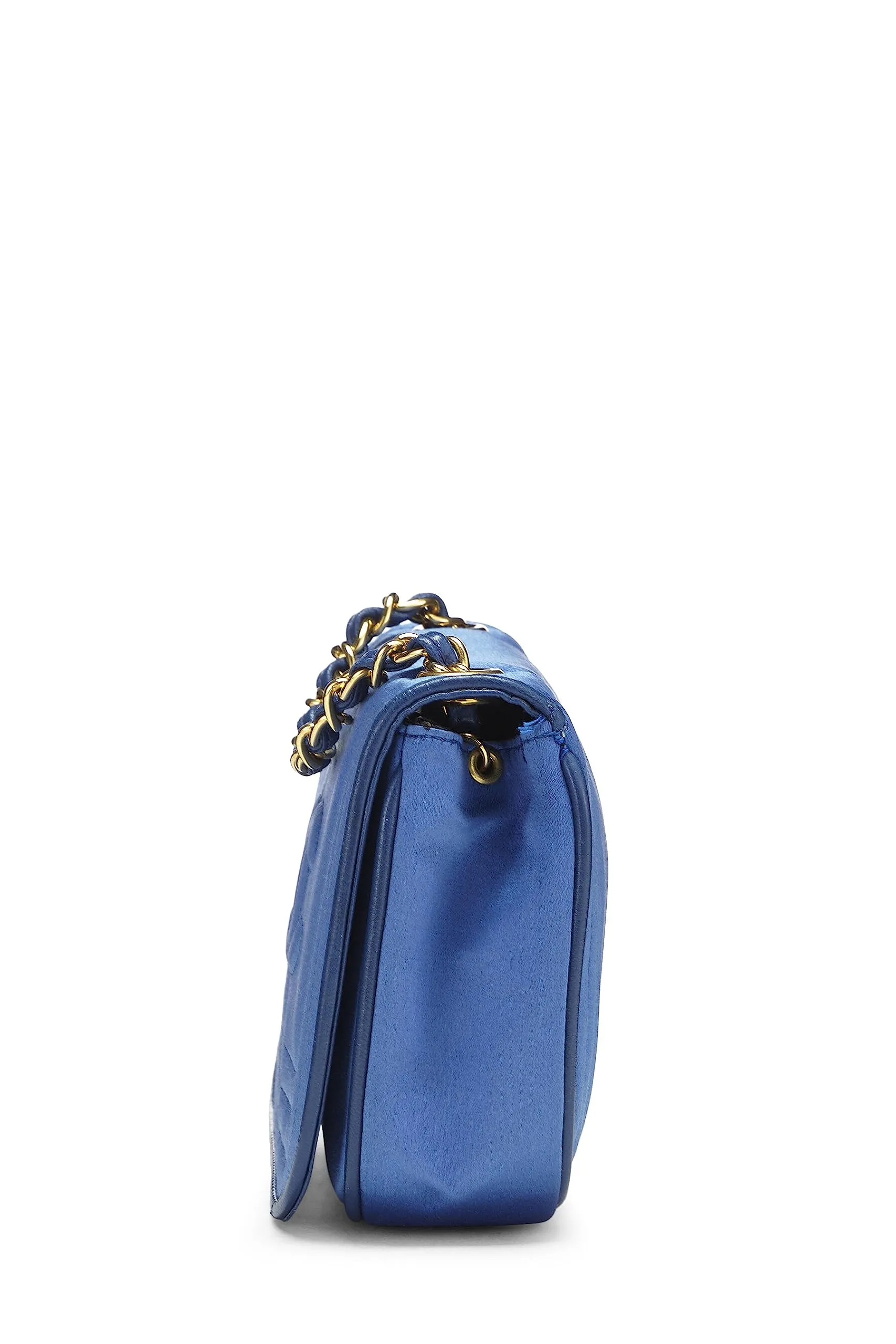 Chanel,  Blue Satin Triborder Flap Mini, Blue