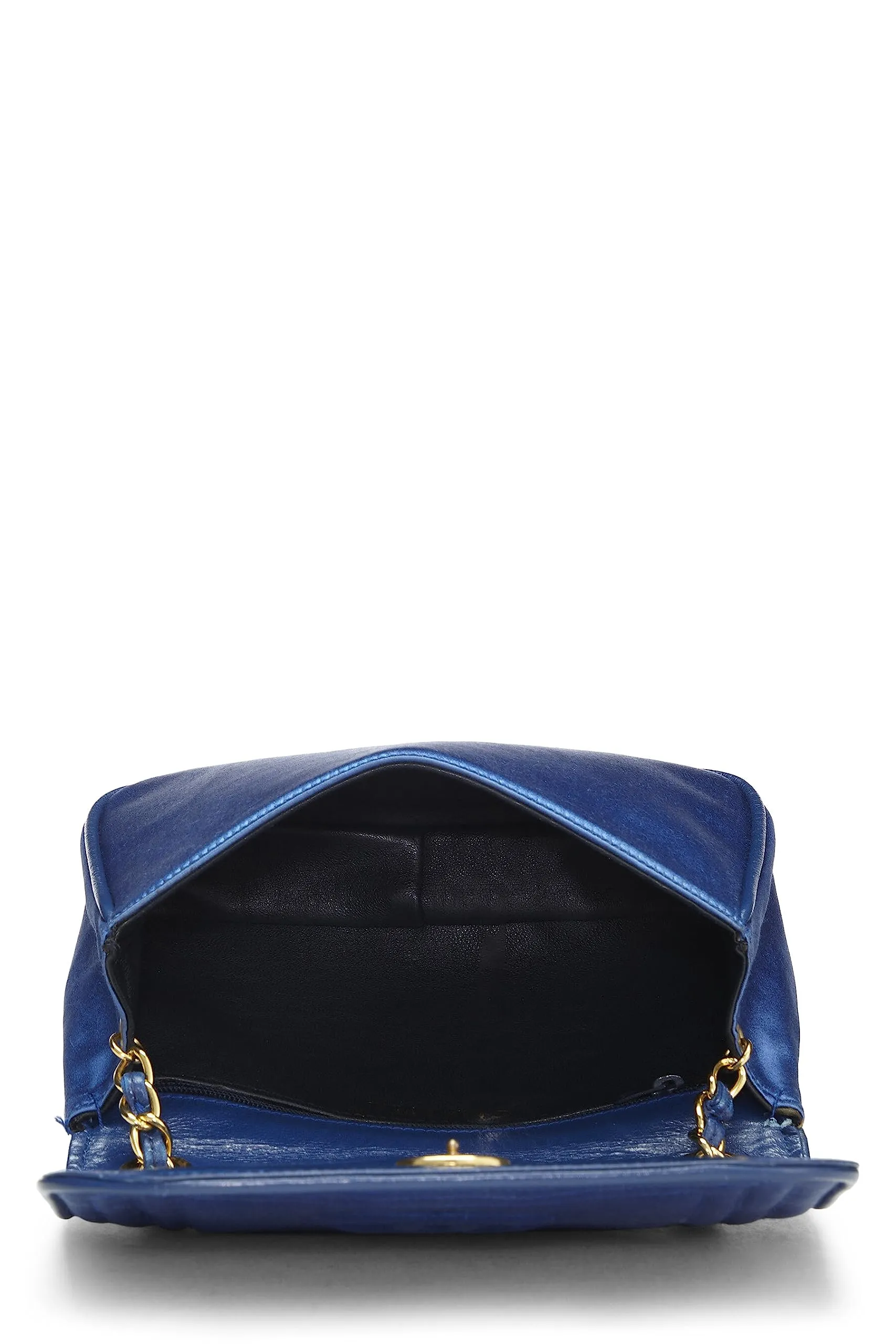 Chanel,  Blue Satin Triborder Flap Mini, Blue