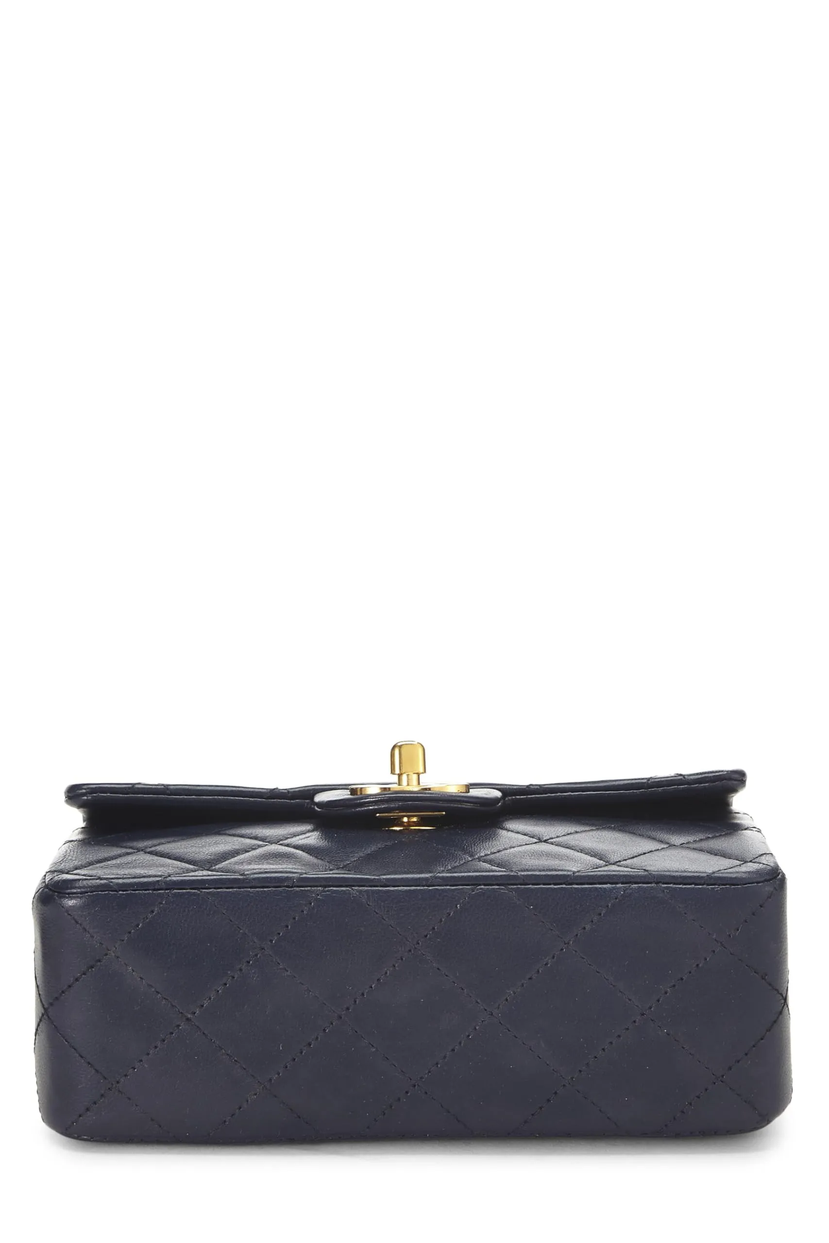 Chanel,  Navy Quilted Lambskin Half Flap Mini, Navy