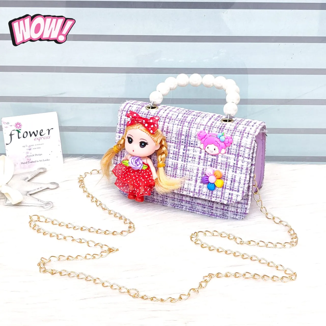 Cute Doll Jute Small Mini Bag