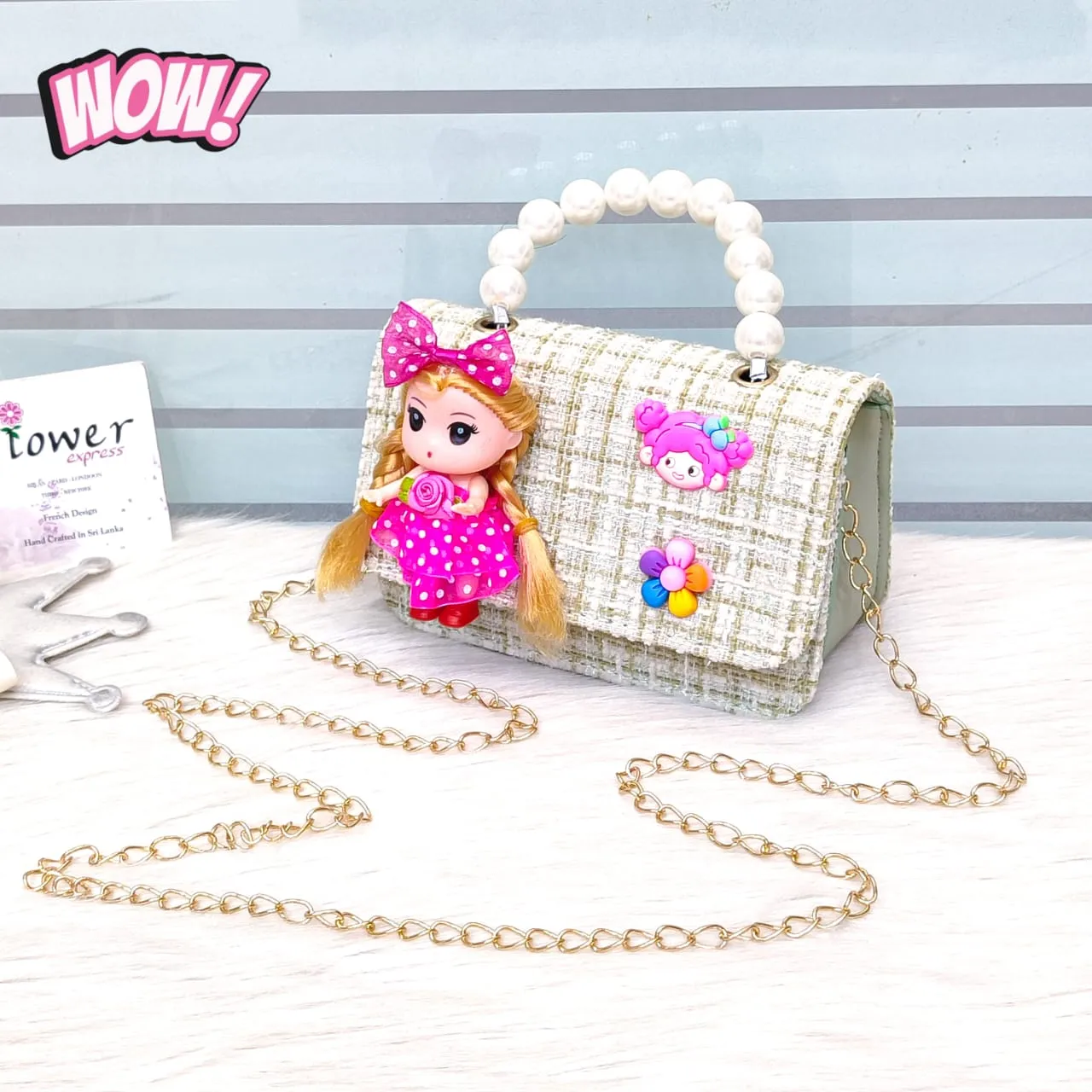 Cute Doll Jute Small Mini Bag
