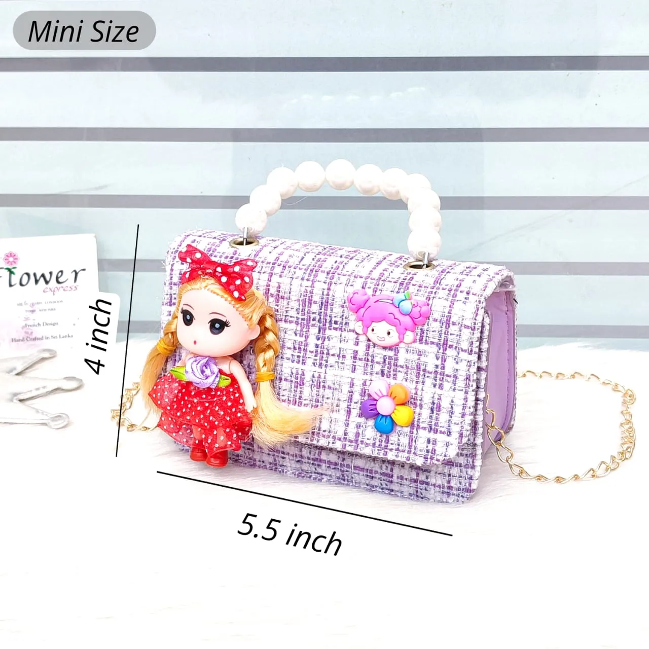 Cute Doll Jute Small Mini Bag