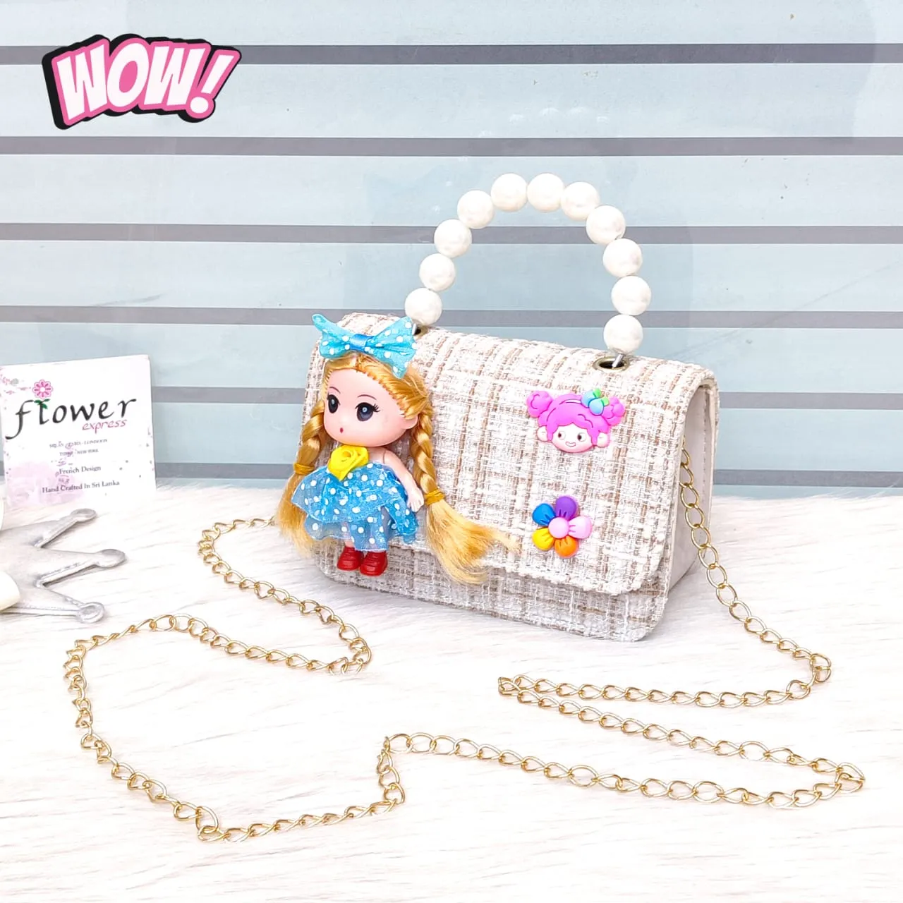 Cute Doll Jute Small Mini Bag