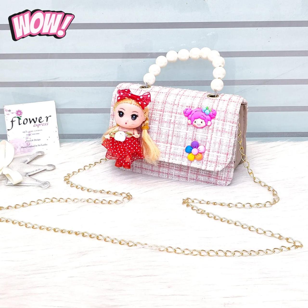 Cute Doll Jute Small Mini Bag