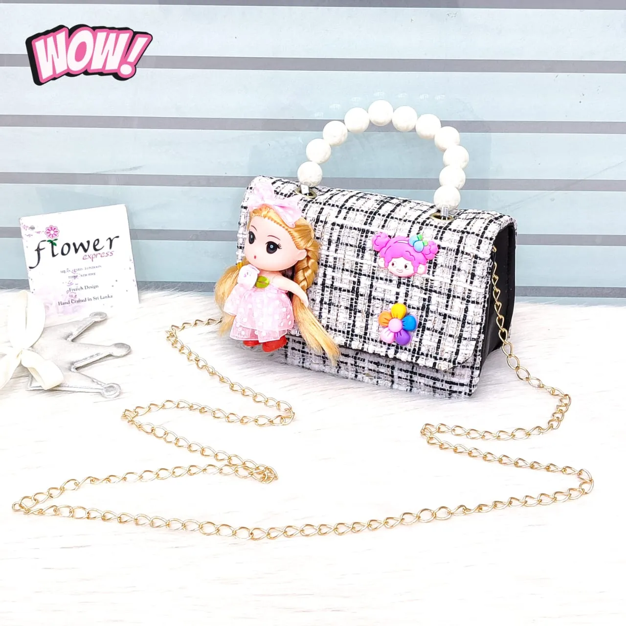 Cute Doll Jute Small Mini Bag