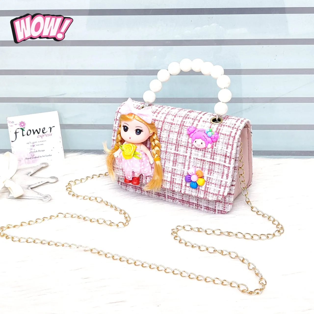 Cute Doll Jute Small Mini Bag