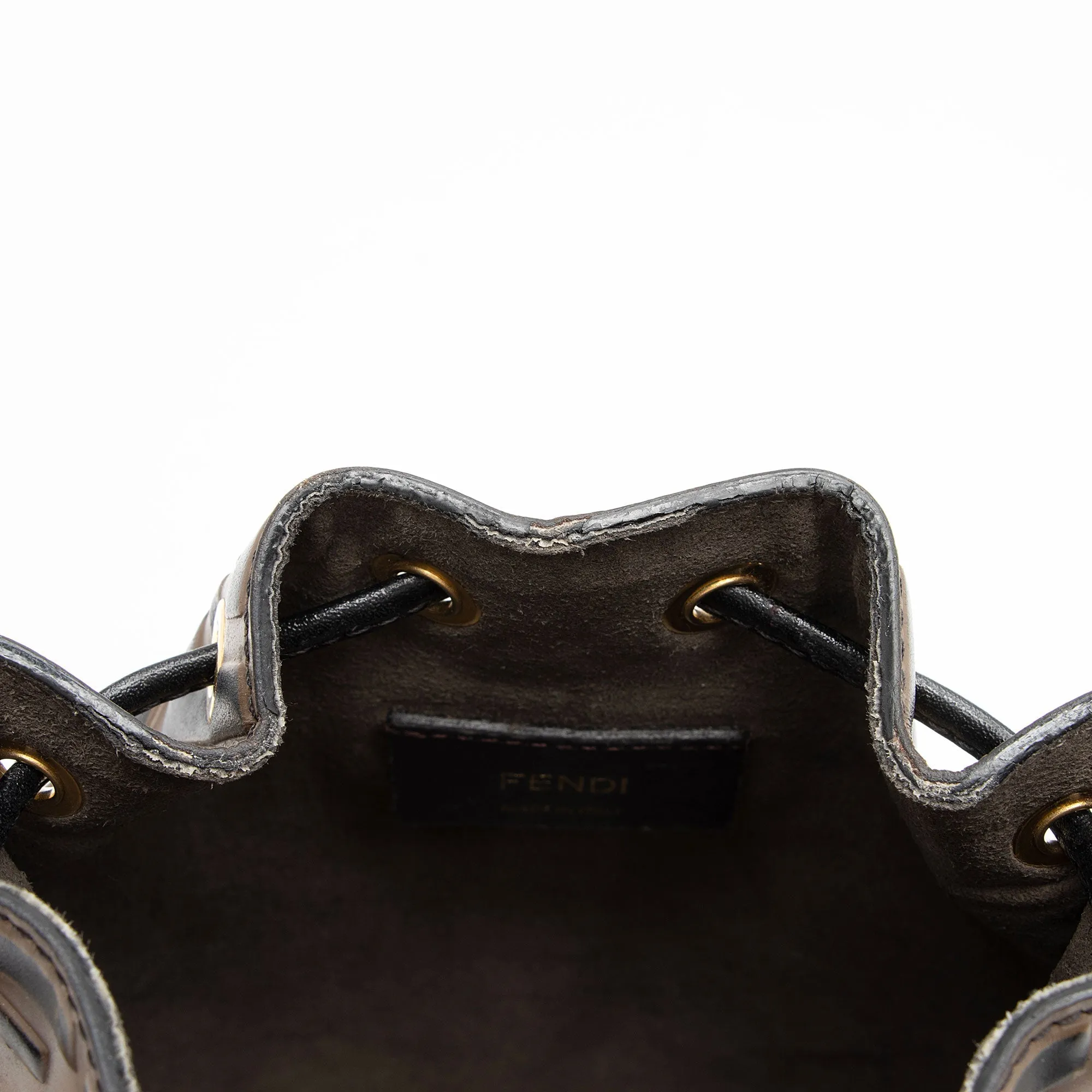 Fendi FF Embossed Calfskin Mon Tresor Mini Bucket Bag (SHF-ci9vp1)