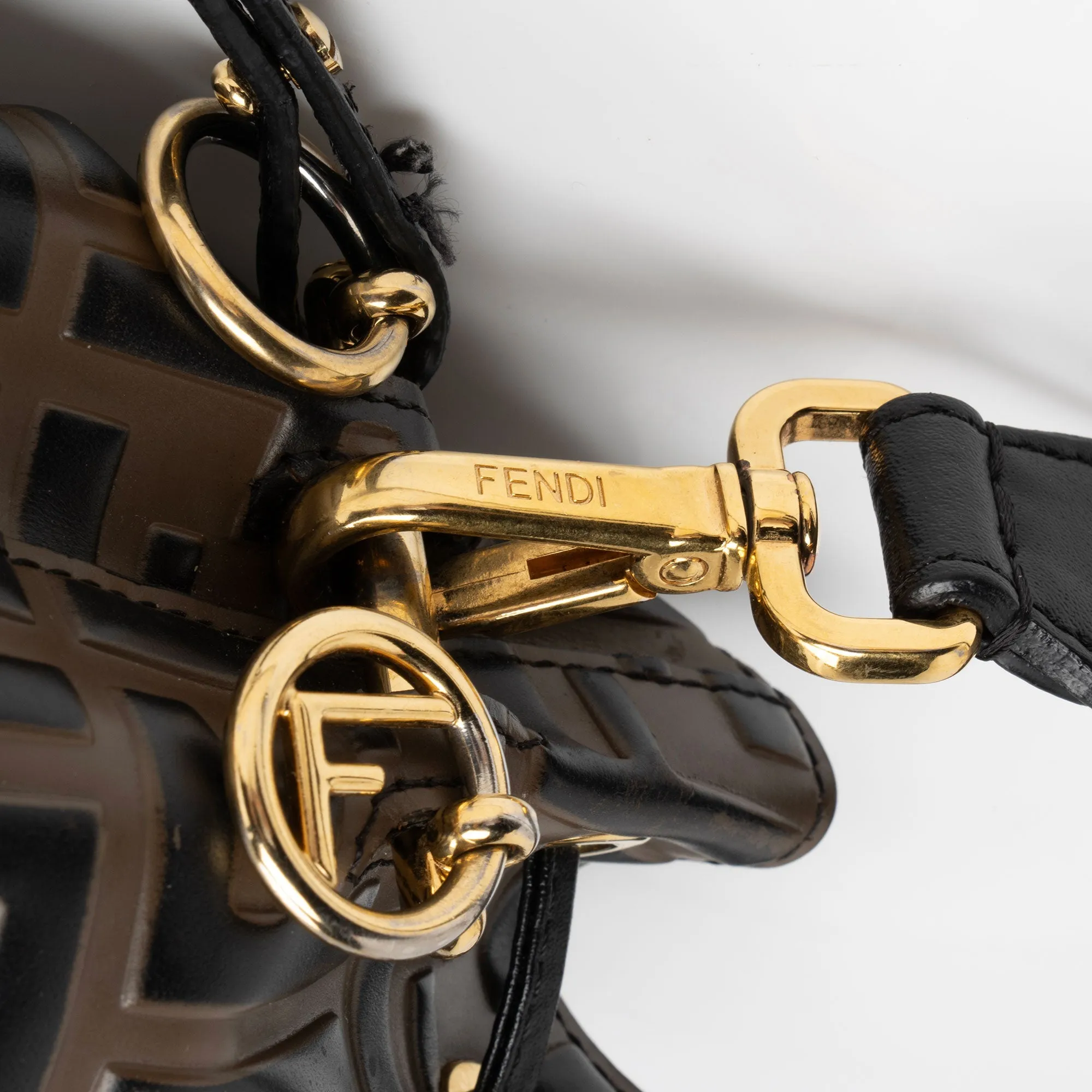 Fendi FF Embossed Calfskin Mon Tresor Mini Bucket Bag (SHF-ci9vp1)