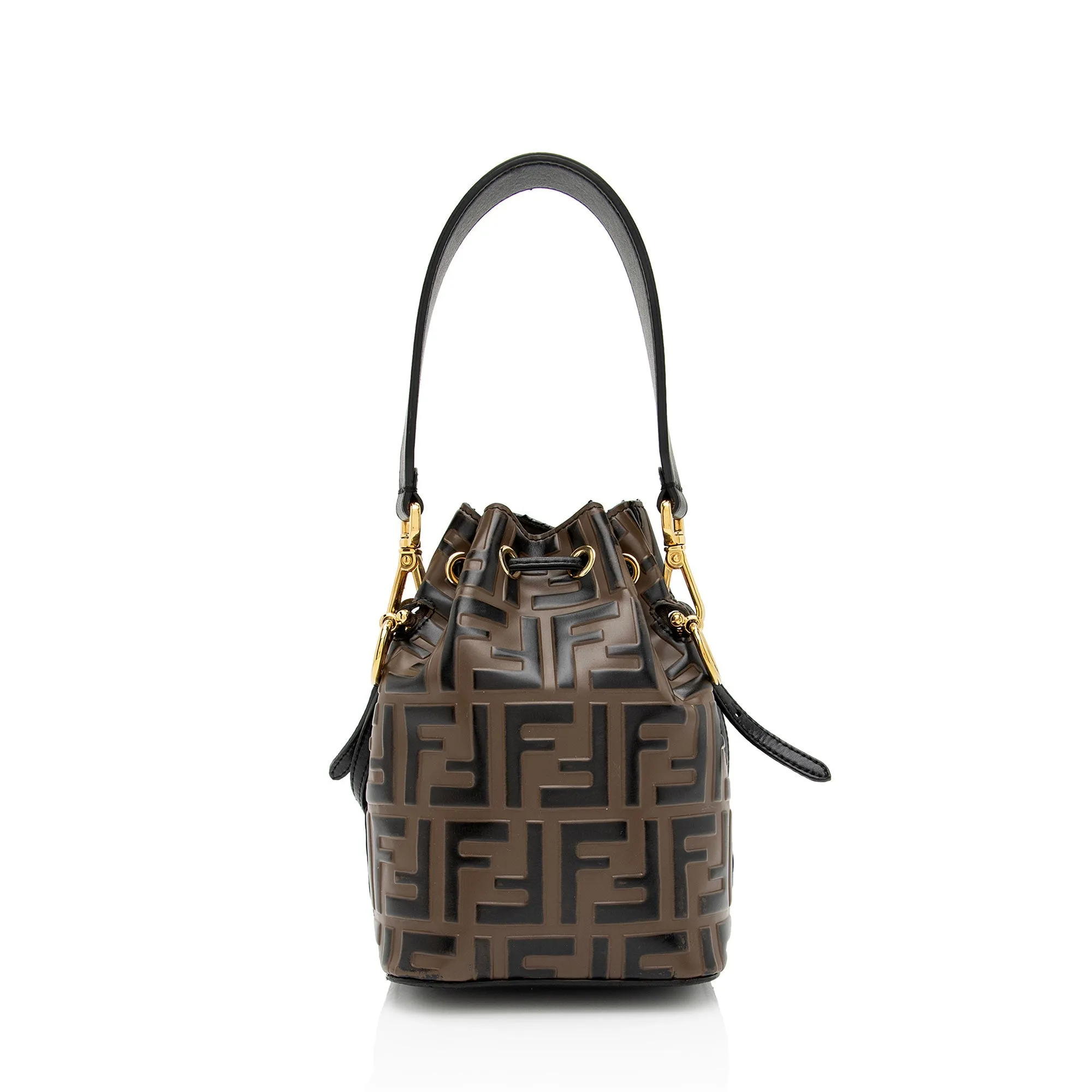 Fendi FF Embossed Calfskin Mon Tresor Mini Bucket Bag (SHF-mo1hOL)