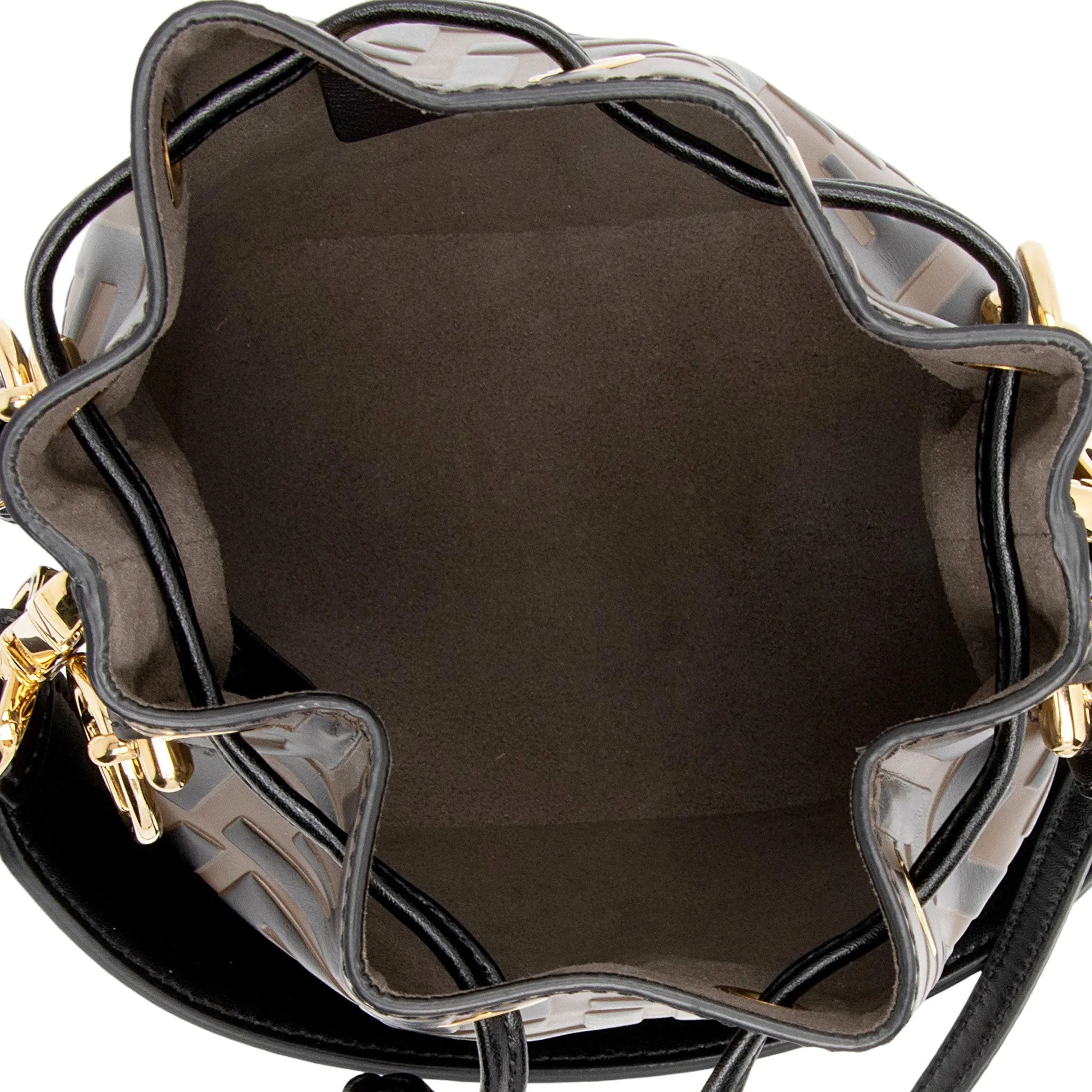 Fendi FF Embossed Calfskin Mon Tresor Mini Bucket Bag (SHF-NZkK6E)