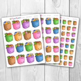 Kawaii Grocery Bag Stickers | AD050