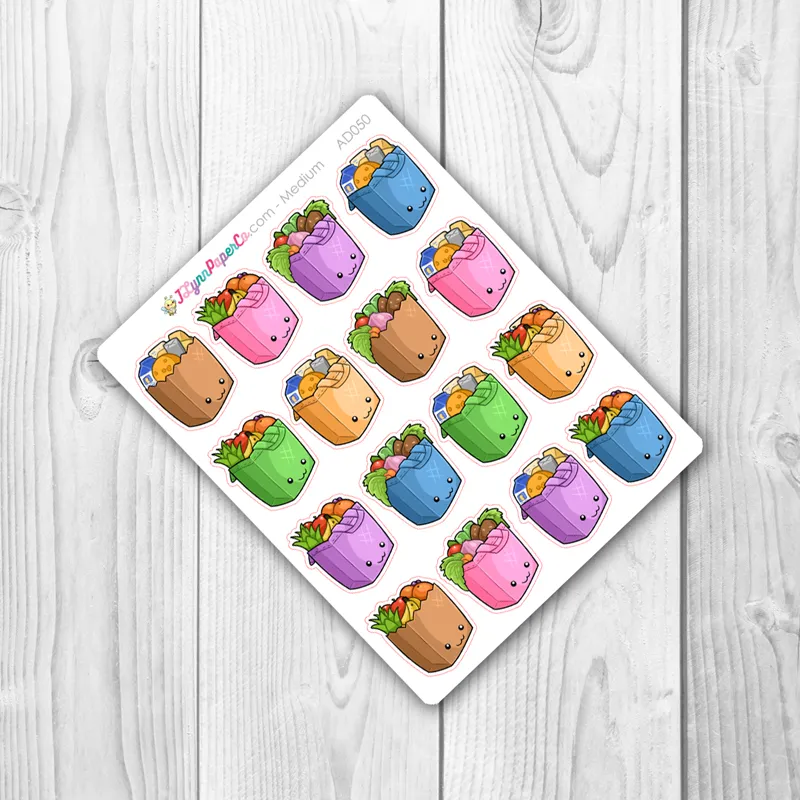 Kawaii Grocery Bag Stickers | AD050