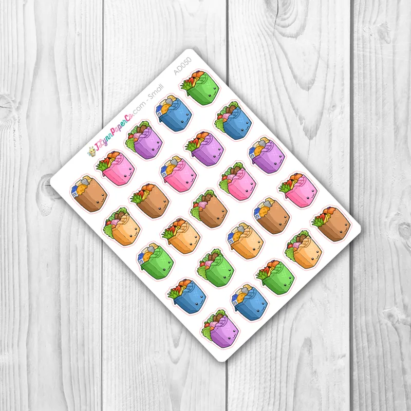 Kawaii Grocery Bag Stickers | AD050