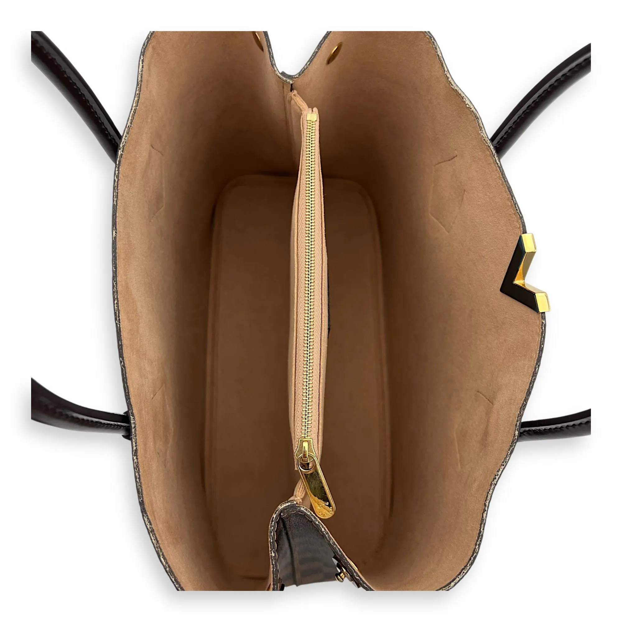 Kensington Tote Bag Brown in Coated Canvas, Gold hardware