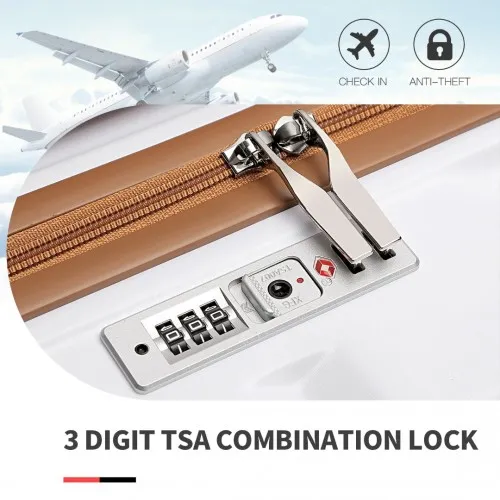 Kono 28 Inch Lightweight Hard Shell ABS Suitcase with TSA Lock - White | Durable & Stylish Luggage for Travel