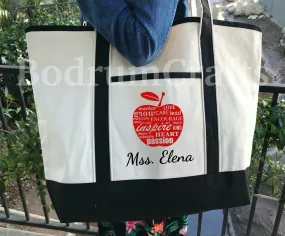 Personalized Teacher Totes, Custom Teacher Gifts