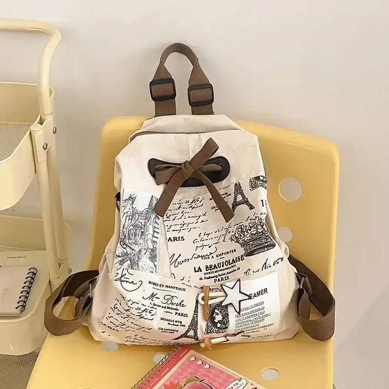 UAKISS  -  Retro Style Ladies Bags Personalized Design Niche Cute Mini Backpack Versatile Traveling Large Capacity Shoulder Bag