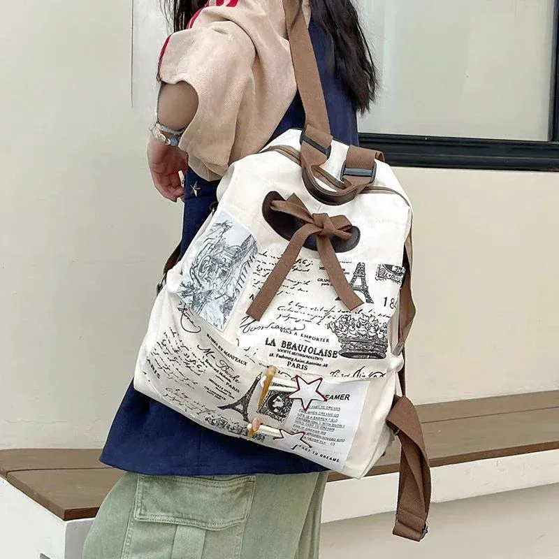 UAKISS  -  Retro Style Ladies Bags Personalized Design Niche Cute Mini Backpack Versatile Traveling Large Capacity Shoulder Bag