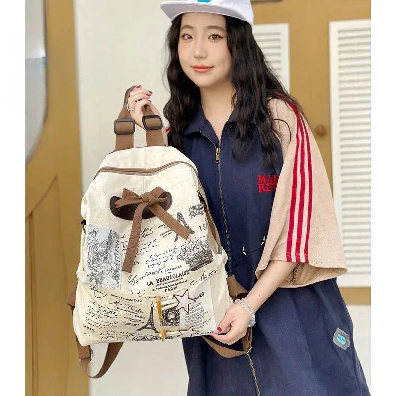 UAKISS  -  Retro Style Ladies Bags Personalized Design Niche Cute Mini Backpack Versatile Traveling Large Capacity Shoulder Bag