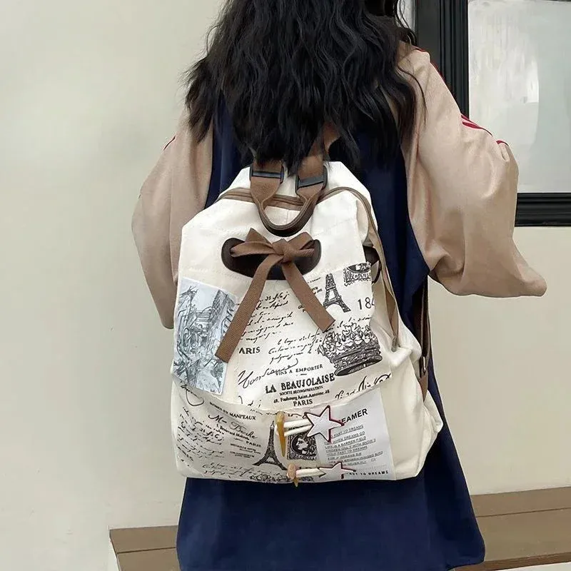 UAKISS  -  Retro Style Ladies Bags Personalized Design Niche Cute Mini Backpack Versatile Traveling Large Capacity Shoulder Bag