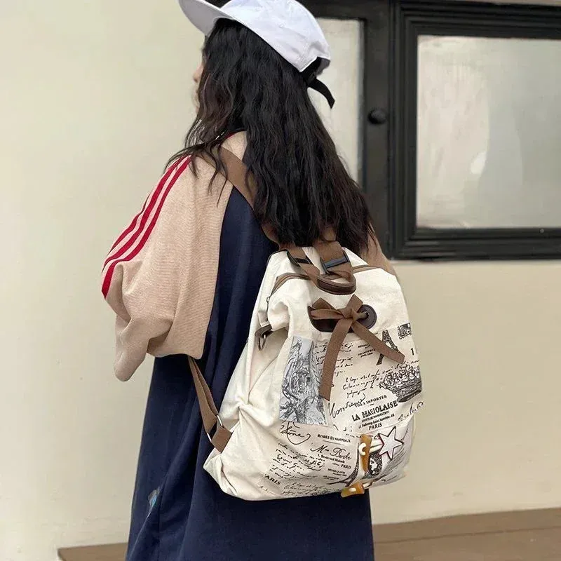 UAKISS  -  Retro Style Ladies Bags Personalized Design Niche Cute Mini Backpack Versatile Traveling Large Capacity Shoulder Bag